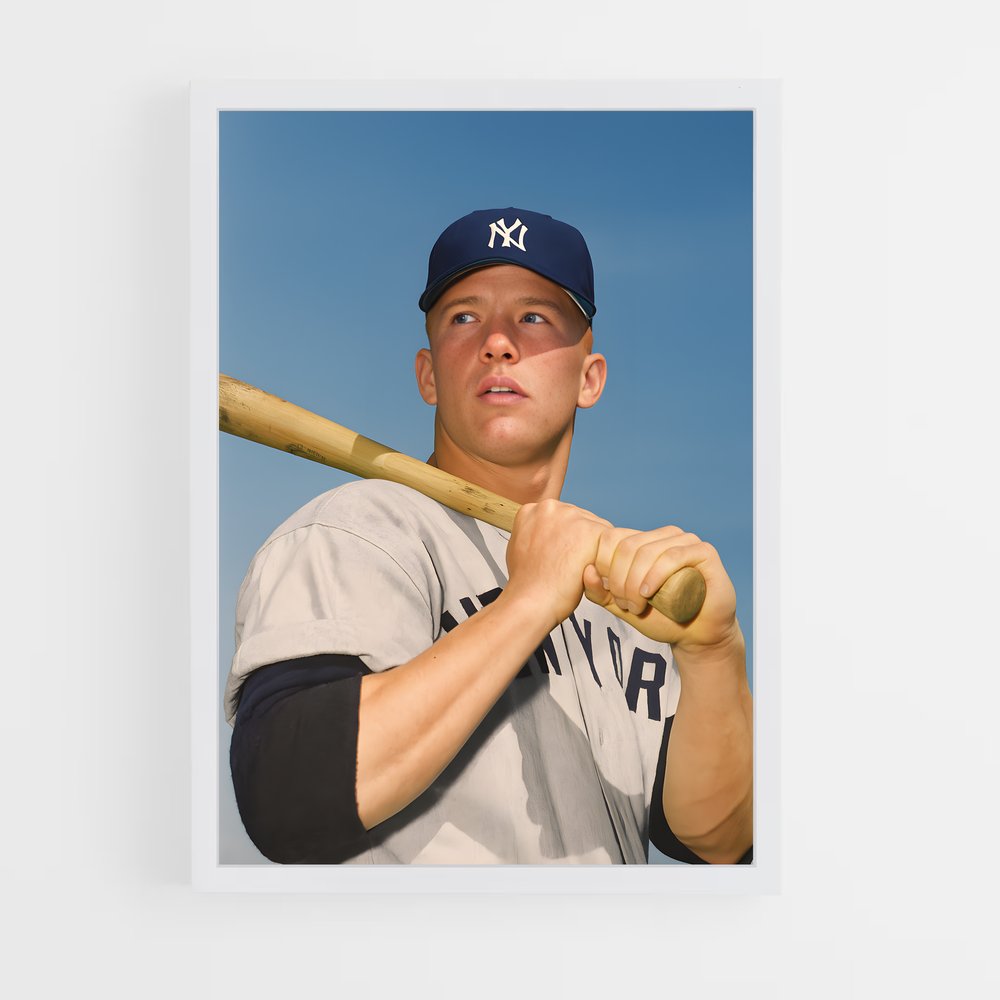 Poster Mickey mantle batte – affiche Baseball (vue 3)